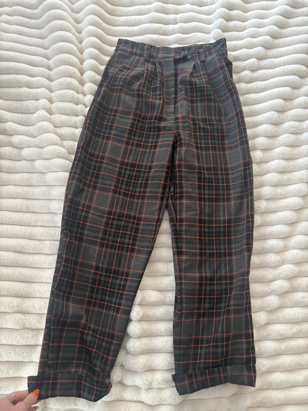 Topshop plaid high rise pant size 4